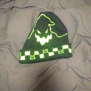 Hot Topic Nightmare Before Christmas beanie in black and green